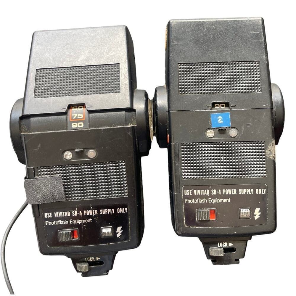 Vivitar SB-4 283 Auto Thyristor + Sensor Shoe Mount Flexible Arm Camera Flash